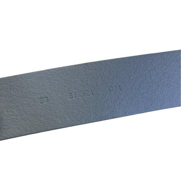 Mens Lands End Gray Leather Belt With Black Metal Buckle Size 38 - Picture 7 of 11